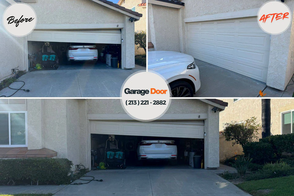 Before and after: garage door repair Mount Ephraim, NJ
